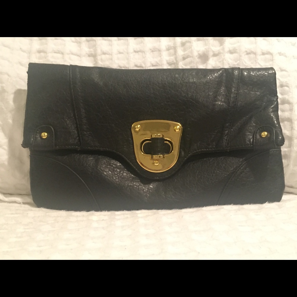 Large black clutch